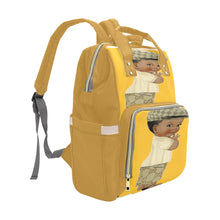 Load image into Gallery viewer, Baby Boy Orange Multi-Function Diaper Backpack/Diaper Bag (Model 1688)