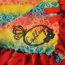 Load image into Gallery viewer, Fleece Blanket 72"x48"- Customized with Name and simple design