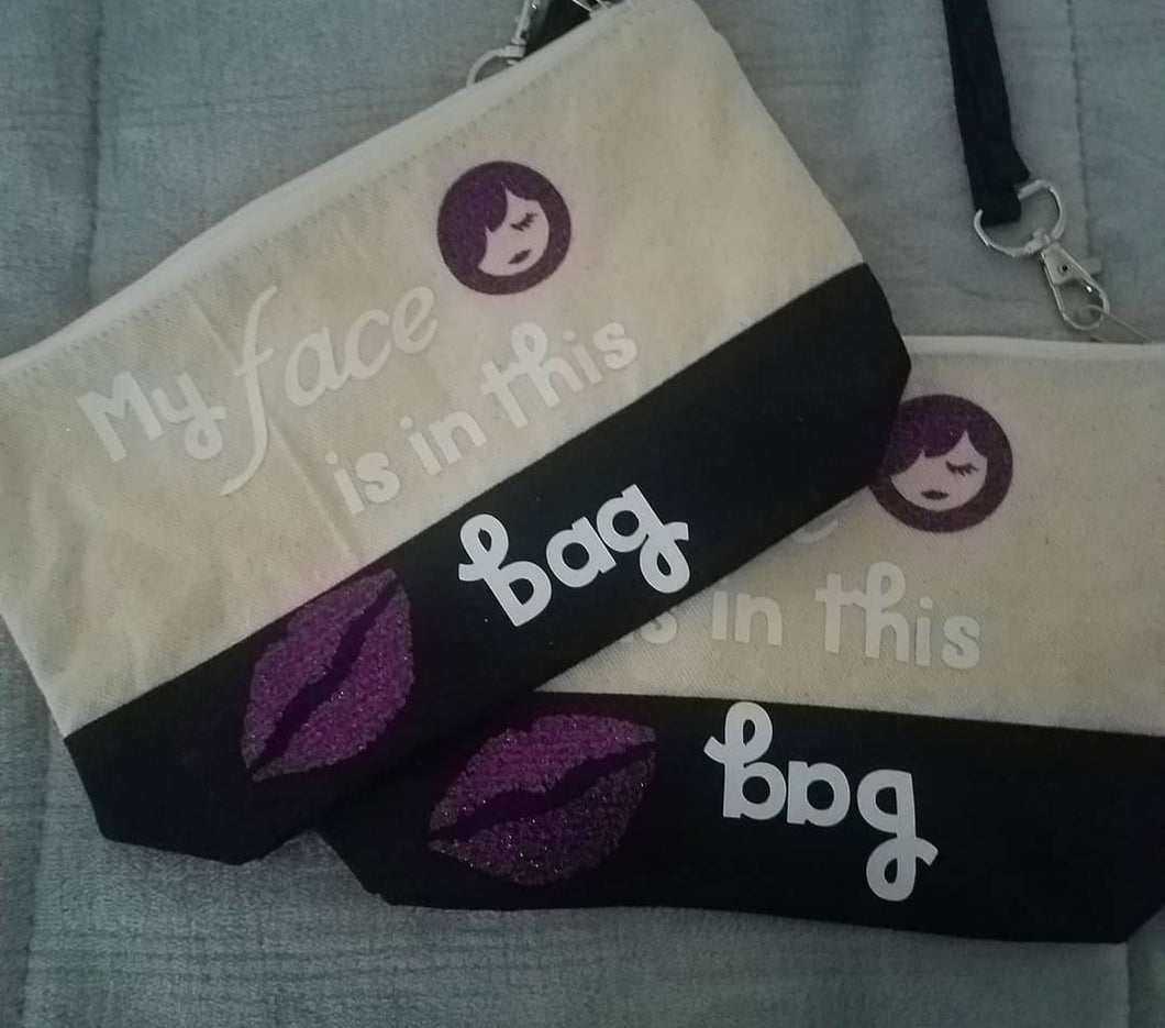 My face Is in this bag. Travel Makeup Bag